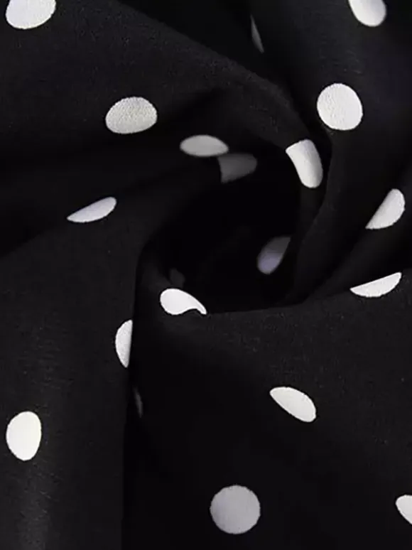 Vintage Polka Dot Halter Mini Dress For Women - Black Retro Criss Cross Keyhole Fit And Flare Sundress - Summer Girls Night Out 2026
