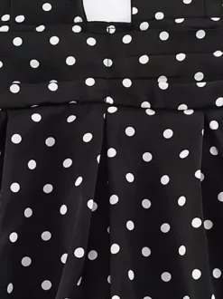 Vintage Polka Dot Halter Mini Dress For Women - Black Retro Criss Cross Keyhole Fit And Flare Sundress - Summer Girls Night Out 2026
