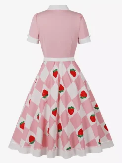 Vintage 1950s Swing Cocktail Dress Women Sleeveless Retro Dress
