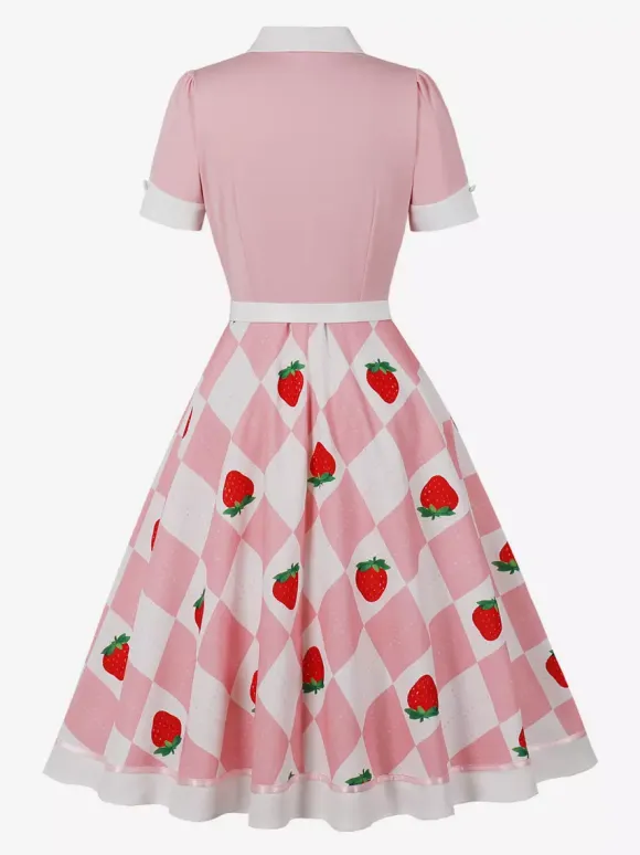 Vintage 1950s Swing Cocktail Dress Women Sleeveless Retro Dress