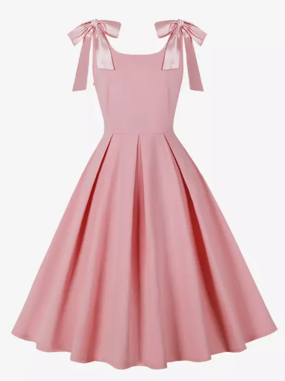 Vintage 1950s Swing Cocktail Dress Women Sleeveless Retro Dress