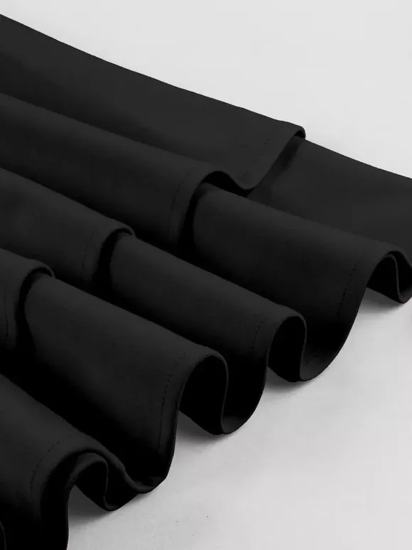 Vintage Square-Neck Midi Dress In Black For Summer 2026