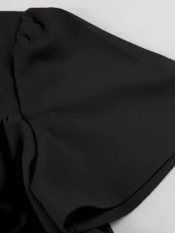 Vintage Square-Neck Midi Dress In Black For Summer 2026