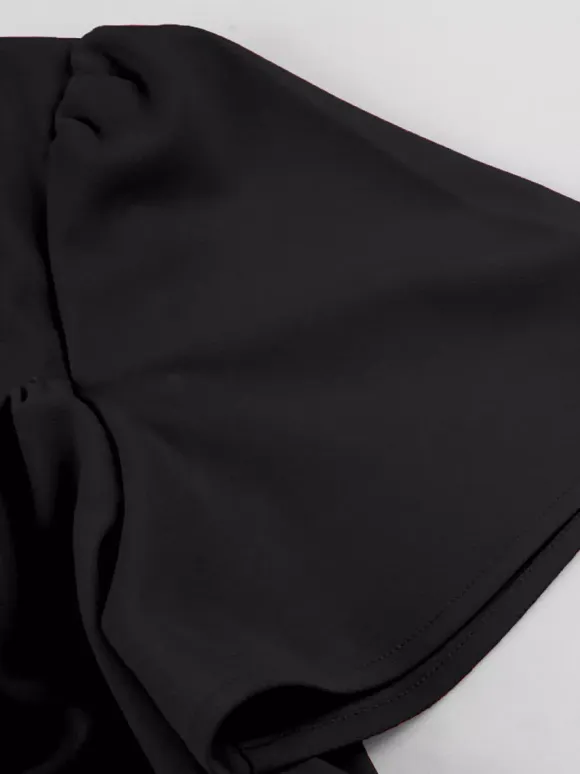 Vintage Square-Neck Midi Dress In Black For Summer 2026
