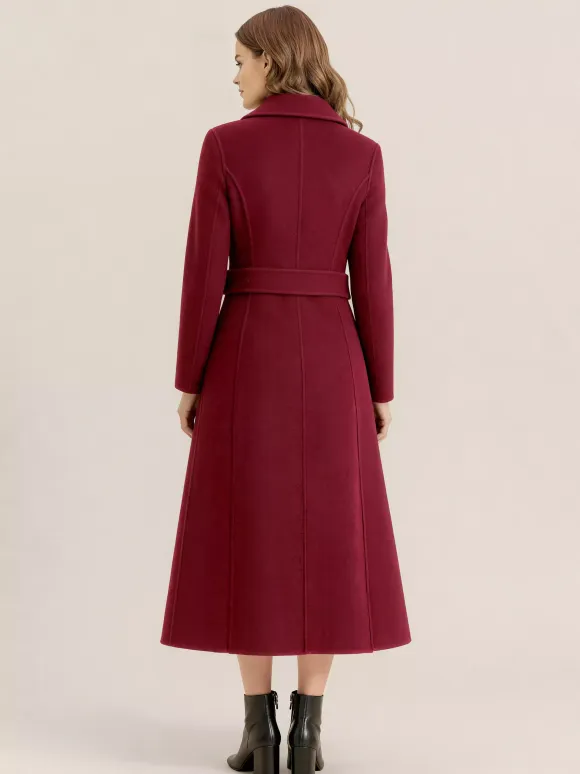 Vintage Wool Cashmere Blend Coat With Golden Buttons For Women 2026