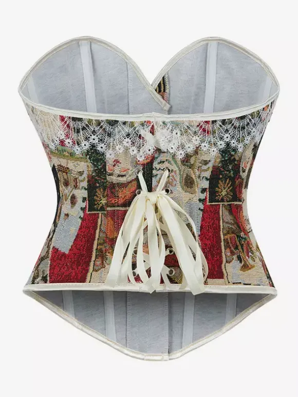 Vintage Clothing Vintage Corset Vintage Women's Clothing Light Apricot Corset Adult's Printed Women's Chic
