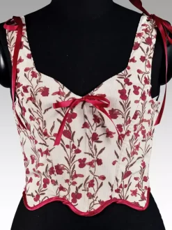 Vintage Clothing Vintage Corset Vintage Women's Clothing Ecru White Lace up Corset Adult's Printed Women's Retro