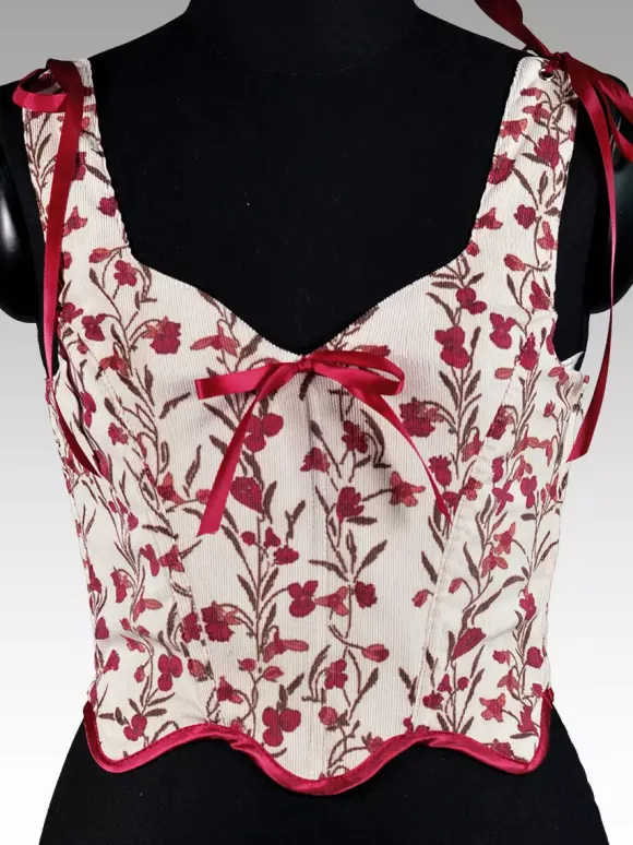 Vintage Clothing Vintage Corset Vintage Women's Clothing Ecru White Lace up Corset Adult's Printed Women's Retro
