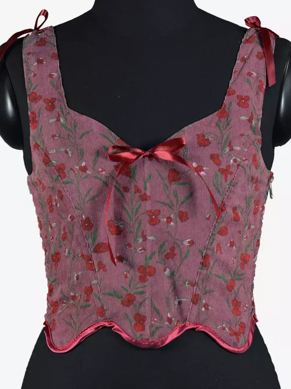 Vintage Clothing Vintage Corset Vintage Women's Clothing Ecru White Lace up Corset Adult's Printed Women's Retro