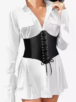 Vintage Corset Vintage Women's Clothing Lace Up Microfiber