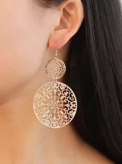 Vintage Hollow Disc Earrings For Women 2026