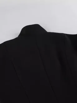Vintage Peplum Blazer For Women - Puff Sleeve Stand Collar Slim Fit Jacket - Chic Spring Party Outerwear 2026