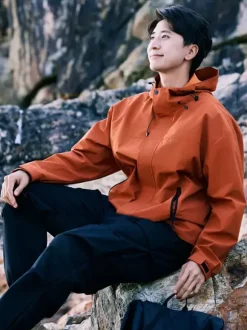Waterproof Hiking Jacket Hooded Unisex Color Block Zip Coat
