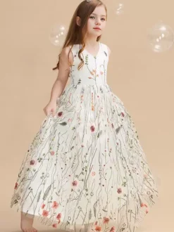 Wedding Flower Girl Dresses Special Occasion Dresses Ivory Sleeveless