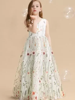 Wedding Flower Girl Dresses Special Occasion Dresses Ivory Sleeveless