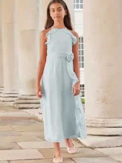 Wedding Flower Girl Dresses Special Occasion Dresses Pink Sleeveless Ruffles