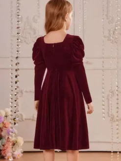 Wedding Flower Girl Dresses Special Occasion Dresses Emeralds Long Sleeves Pearls