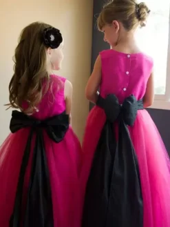 Wedding Flower Girl Dresses Special Occasion Dresses Peach Sleeveless Bows