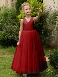 Wedding Flower Girl Dresses Special Occasion Dresses Blush Pink Sleeveless Bows