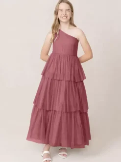 Wedding Party Dresses Beautiful Kids Social Party Dress Wedding Wedding Flower Girl Dress Flower Girl Dresses Sleeveless Tiered Light Gray