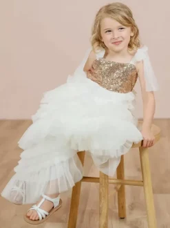 Wedding Party Dresses Princess Kids Social Party Dress Wedding Wedding Flower Girl Dress Flower Girl Dresses Sleeveless Tiered Bows Pink