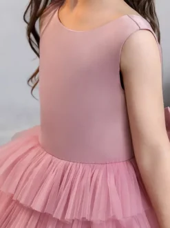 Wedding Flower Girl Dresses Special Occasion Dresses Fuchsia Pink Sleeveless Bows