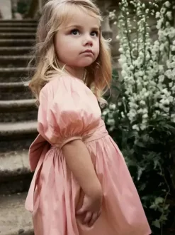 Wedding Flower Girl Dresses Special Occasion Dresses Soft Pink Short Sleeves Bows