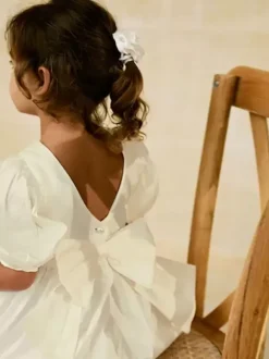 Wedding Flower Girl Dresses Special Occasion Dresses Soft Pink Short Sleeves Bows