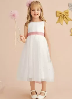 Wedding Flower Girl Dresses Special Occasion Dresses Ivory Sleeveless Sash