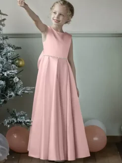 Wedding Flower Girl Dresses Special Occasion Dresses Blue Gray Sleeveless Bows