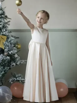 Wedding Flower Girl Dresses Special Occasion Dresses Blue Gray Sleeveless Bows