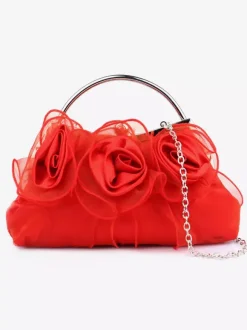 Wedding Handbags Wedding Accessories Evening Clutch Bag Pleated Flowers