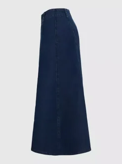 Western Denim Maxi Skirt For Women - Boho A-Line High Waisted Long Skirt - All Season Casual Wear 2026