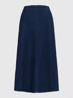 Western Denim Maxi Skirt For Women - Boho A-Line High Waisted Long Skirt - All Season Casual Wear 2026