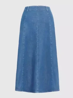 Western Denim Maxi Skirt For Women - Boho A-Line High Waisted Long Skirt - All Season Casual Wear 2026