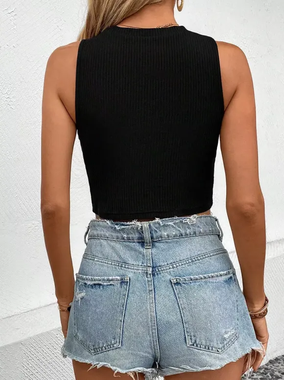 White Cami Top Jewel Neck Chic Camis For Women