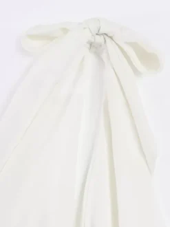 White Halter Neck Maxi Dress With 3D Flower Skirt 2026