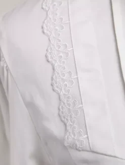 White Lolita Blouse Cotton Long Sleeves High Collar Ruffles Lolita Top
