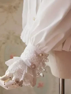 White Lolita Blouse Fragrant Series Infanta Chic Chiffon Shirt For Women