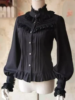 White Lolita Blouse Fragrant Series Infanta Chic Chiffon Shirt For Women
