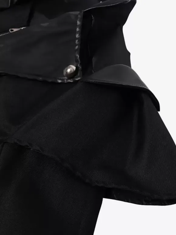 White Vintage Top Retro Grommets Long Sleeves Medieval Palace Banquet Wear Zipper Long Gothic Coat