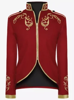 White Vintage Top Vintage Polyester Long Sleeves Retro Costumes For Man Burgundy