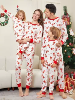 White And Red Gingerbread Man Print Family Christmas Pajamas 2026