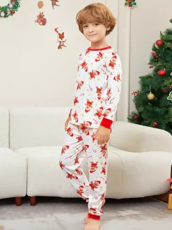 White And Red Gingerbread Man Print Family Christmas Pajamas 2026