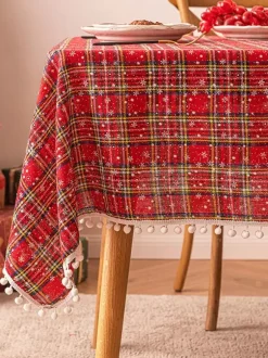 White Christmas Polyester Fiber Polyester Plaid Christmas Holidays Costumes