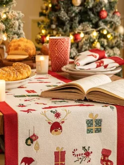 White Christmas Polyester Fiber Polyester Christmas Pattern Christmas Holidays Costumes