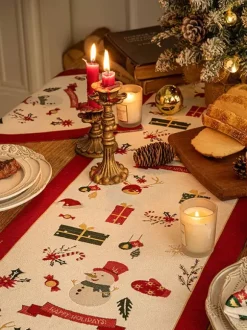 White Christmas Polyester Fiber Polyester Christmas Pattern Christmas Holidays Costumes