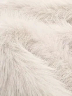 White Faux Fur Midi Coat Notched Lapel Winter Eco-friendly Long Jacket For Women 2026