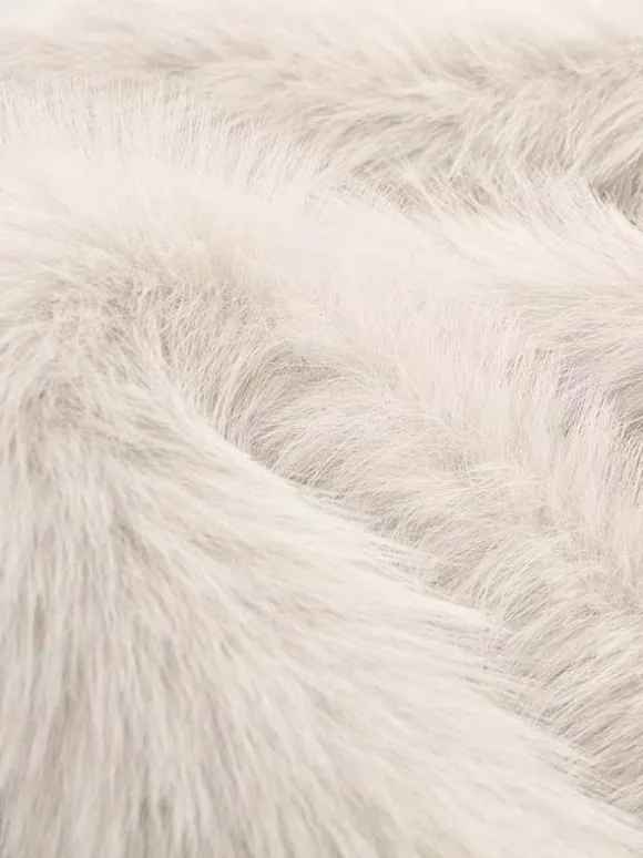 White Faux Fur Midi Coat Notched Lapel Winter Eco-friendly Long Jacket For Women 2026