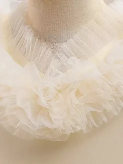 White Flower Girl Dresses Special Occasion Dresses Champagne Tulle Sleeveless V-Neck Flower Girl Dresses